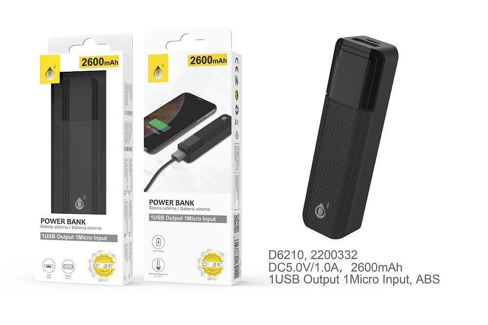 Bateria externa cargador power bank universal portatil para movil tablet  2600mAh