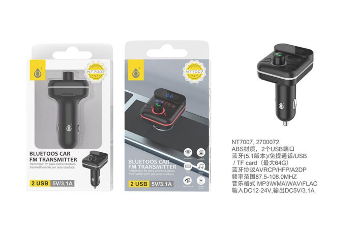 A6139 NE Transmisor Bluetooth Believe para coche , 2 USB con 3,4A Max,  Controlador de llamada y Volumen, FM/USB, Negro - JC Accesorios