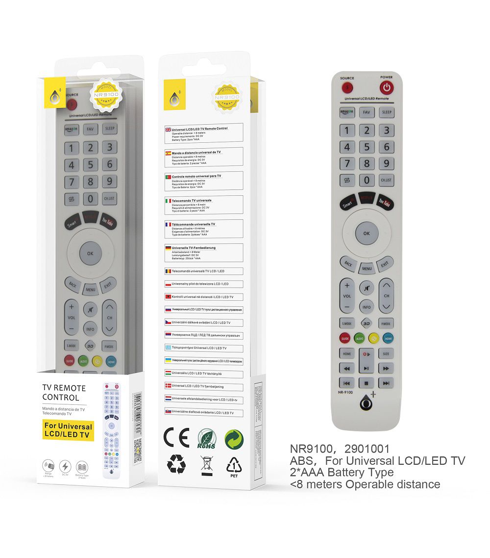 NR9100 BL Mando Universal a Distancia LCD/LED TV Blanco - JC Accesorios