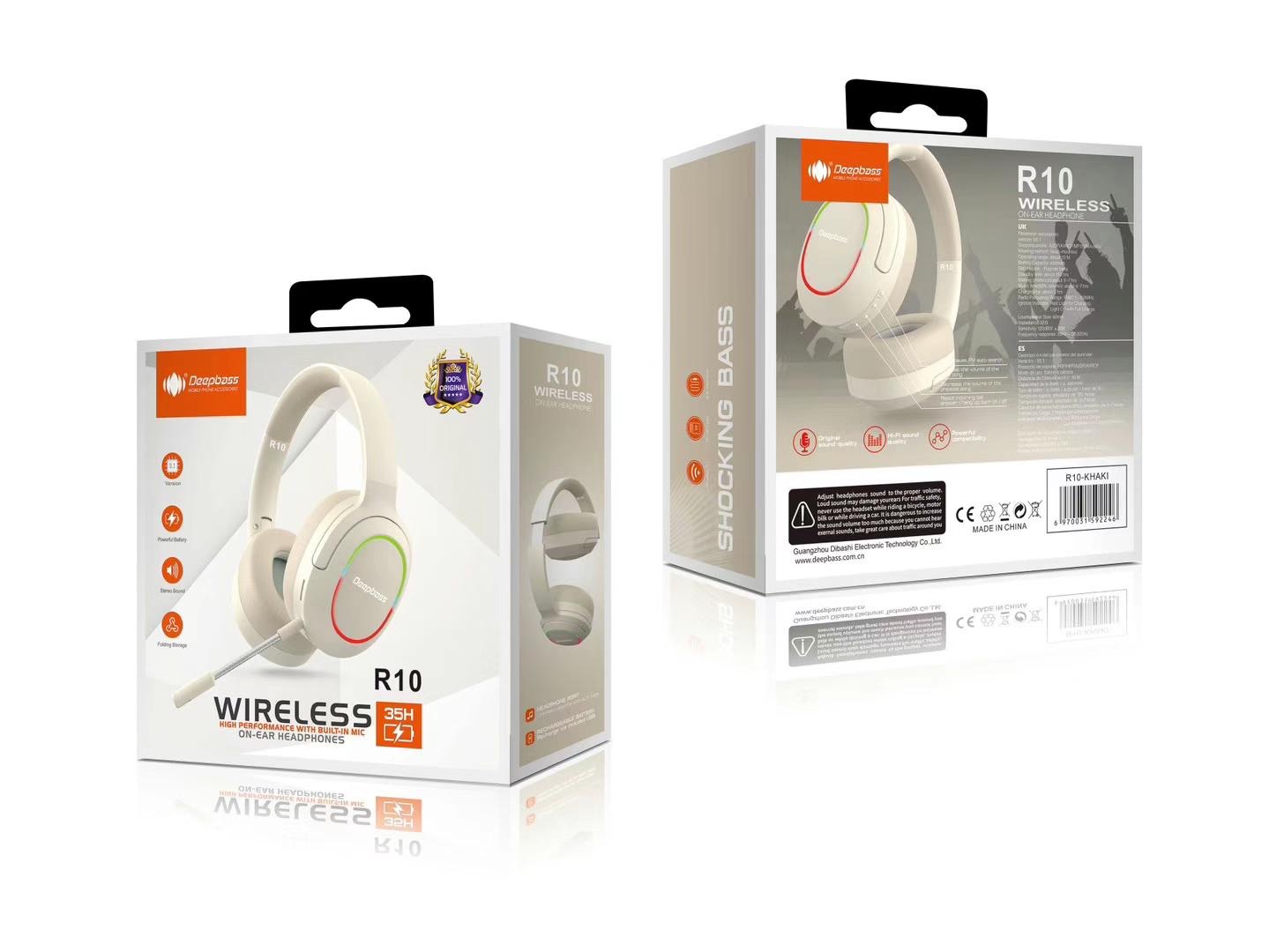 Auriculares Inalambricos Wireless Auricular Diadema inalámbricos Micrófono Portátil Deepbass R10 - Imagen 4