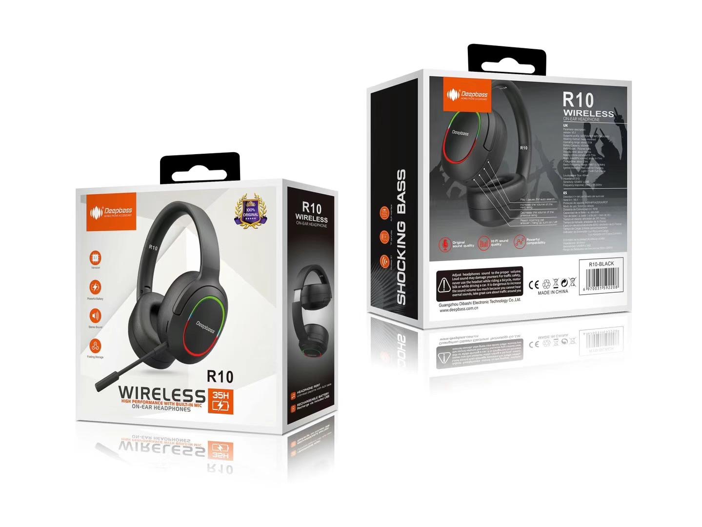 Auriculares Inalambricos Wireless Auricular Diadema inalámbricos Micrófono Portátil Deepbass R10 - Imagen 6
