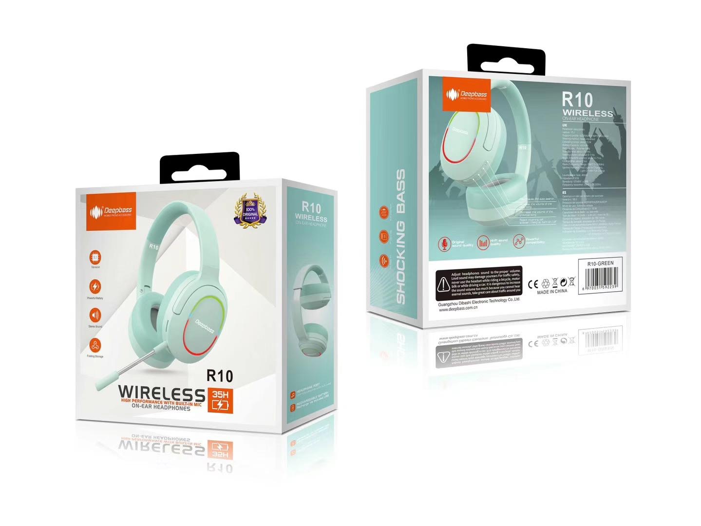 Auriculares Inalambricos Wireless Auricular Diadema inalámbricos Micrófono Portátil Deepbass R10 - Imagen 5